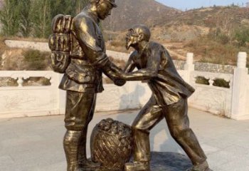 部隊(duì)擁軍雕塑廠家  廣場(chǎng)公園小品 噴漆擁軍雕塑廠