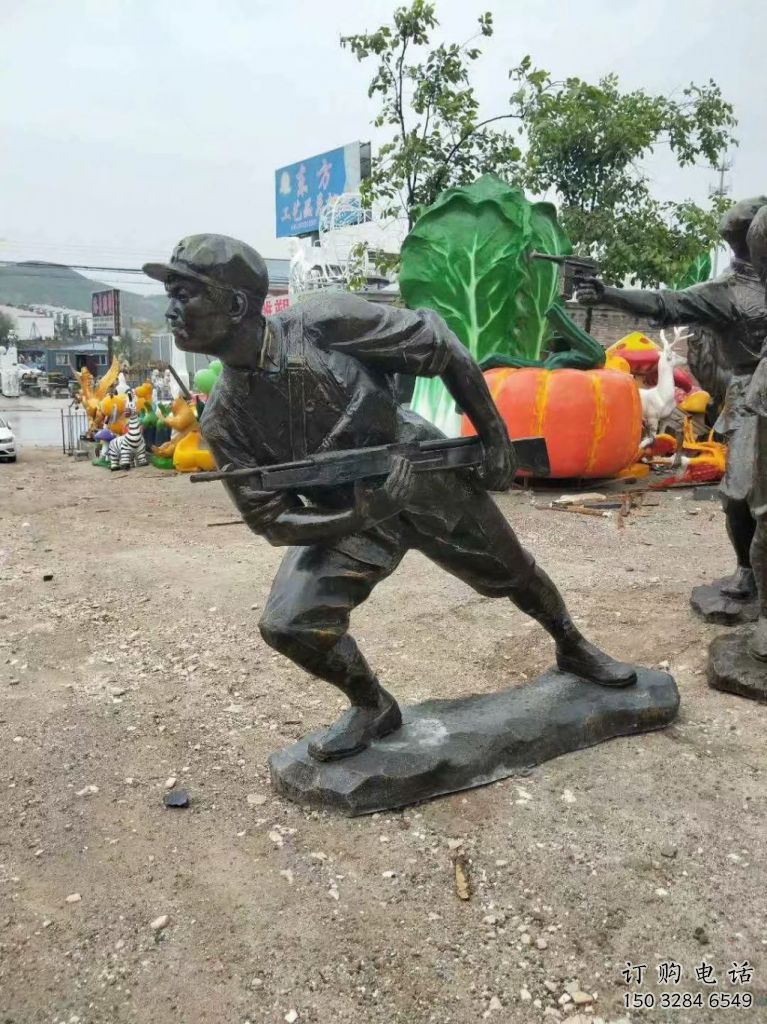 烤漆士兵雕塑廠家  黨建小品  仿古士兵雕塑價(jià)格