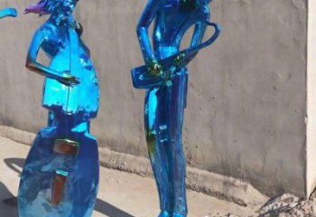 電鍍音樂人雕塑廠家 園林擺件  創(chuàng)意不銹鋼音樂人雕塑廠