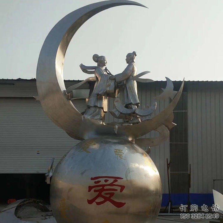 烤漆牛郎織女雕塑廠家 仿古小品 戶外牛郎織女雕塑報(bào)價(jià)