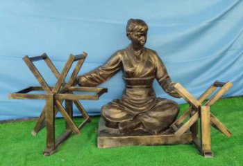 抽象女工雕塑廠家 廣場(chǎng)仿古小品  戶外烤漆女工雕塑