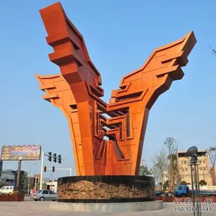 現(xiàn)代地標(biāo)雕塑廠家 大型擺件  創(chuàng)意烤漆不銹鋼地標(biāo)雕塑
