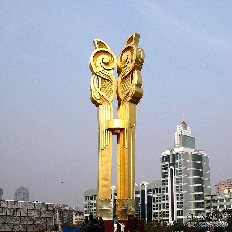 公園地標(biāo)雕塑廠家 戶外擺件  烤漆不銹鋼地標(biāo)雕塑小品
