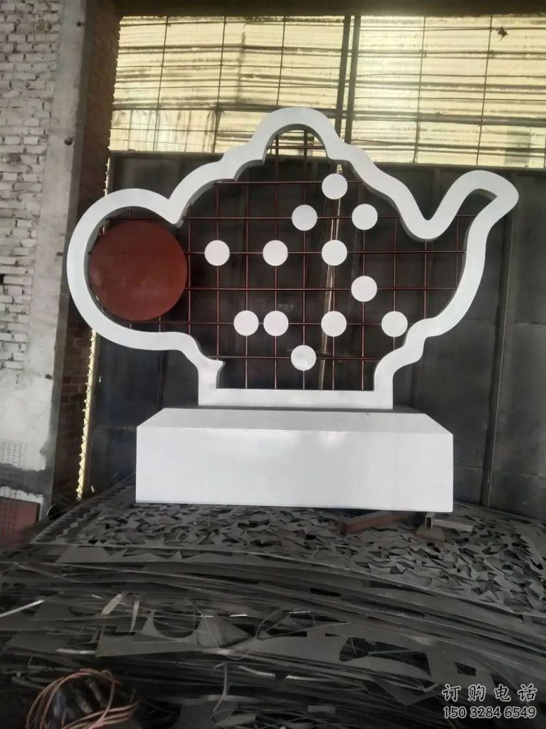 房地產(chǎn)地標雕塑廠家 剪影公園擺件 鏤空不銹鋼地標雕塑小品