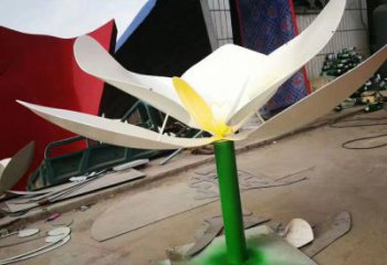 噴漆蘭花雕塑廠家 中式小品  現(xiàn)代烤漆不銹鋼蘭花雕塑