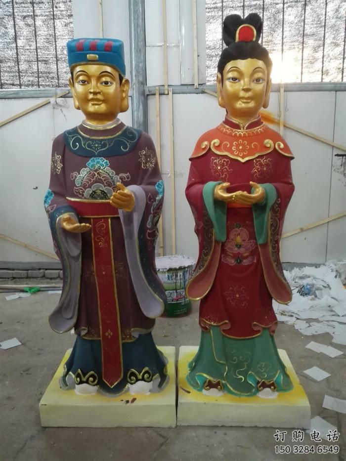 大型金童玉女雕塑廠家 鑄造小品 彩繪金童玉女雕塑 大型金童玉女雕塑廠家 鑄造小品 彩繪金童玉女雕塑