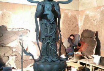 烤漆金童玉女雕塑廠家 彩繪小品 室內(nèi)金童玉女雕塑