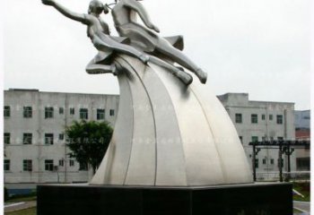 現(xiàn)代飛躍雕塑廠家 大型別墅區(qū)擺件  廣場(chǎng)不銹鋼飛躍雕塑