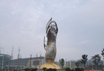 廣場(chǎng)雙魚雕塑廠家  現(xiàn)代創(chuàng)意小品  烤漆不銹鋼雙魚雕塑擺件