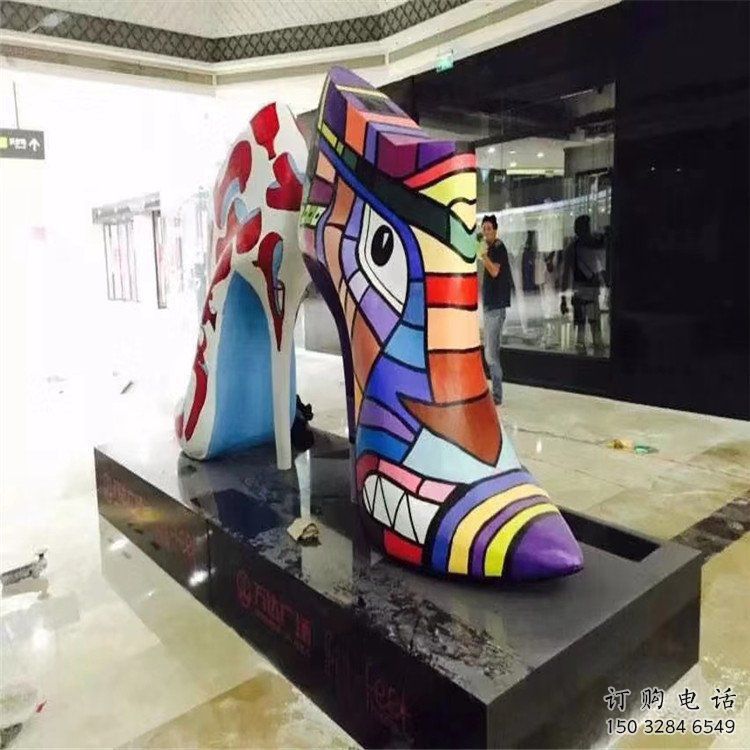 加工抽象高跟鞋雕塑 店門口彩繪雕塑 步行街擺件雕塑 加工抽象高跟鞋雕塑 店門口彩繪雕塑 步行街擺件雕塑