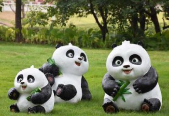創(chuàng)意熊貓雕塑制作 步行街店門口雕塑 影視劇小品雕塑