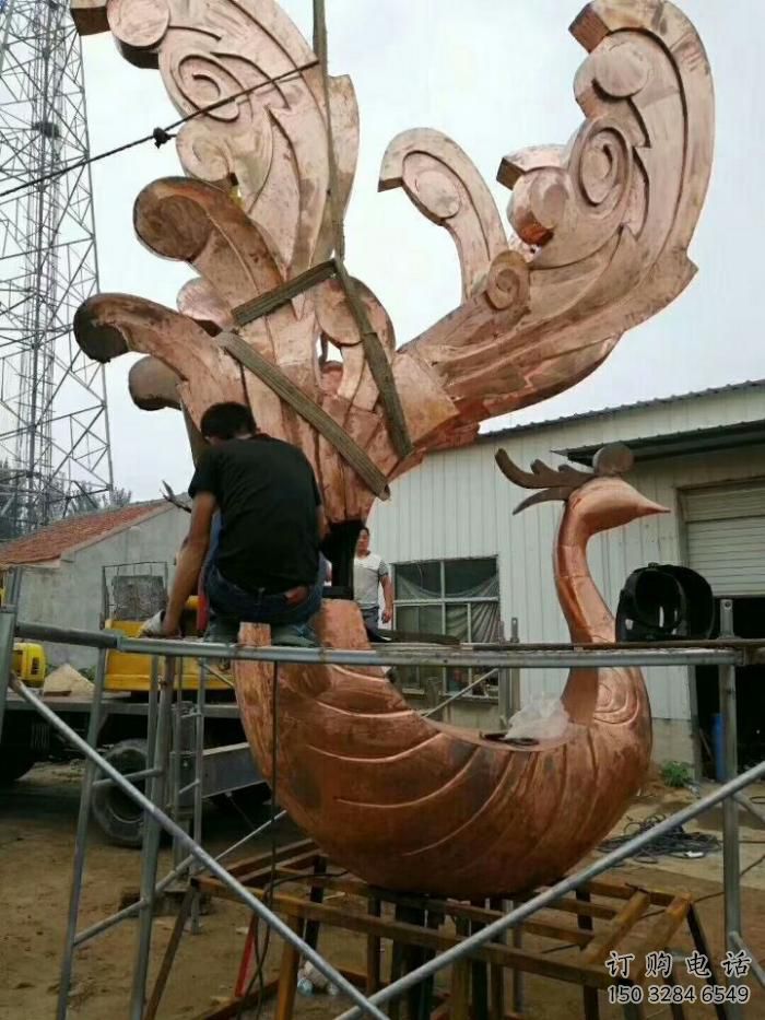 專做商業(yè)街鳳凰雕塑廠家 售樓處雕塑 動物擺件