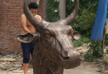 不銹鋼創(chuàng)意牛頭雕塑 步行街店門口雕塑 動物小品