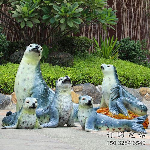 抽象海豹雕塑生產(chǎn)商 店門口彩繪雕塑 步行街?jǐn)[件