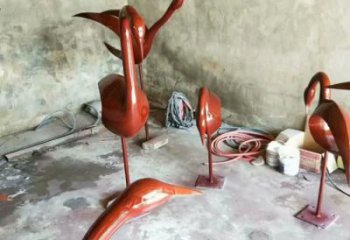 湖北庭院鳥類雕塑，現(xiàn)代小品，彩繪工藝