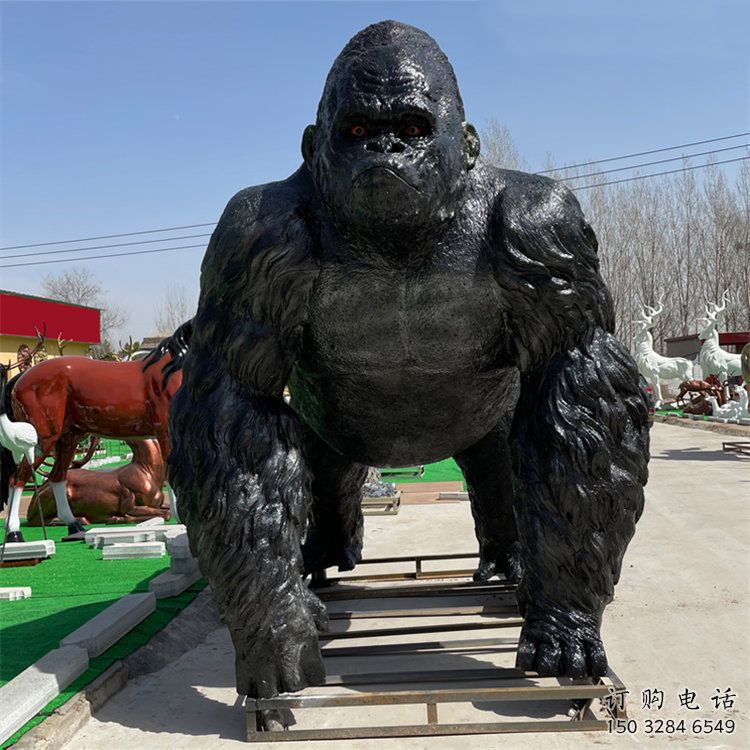 寧夏操場(chǎng)猩猩雕塑，公園題材，剪影工藝
