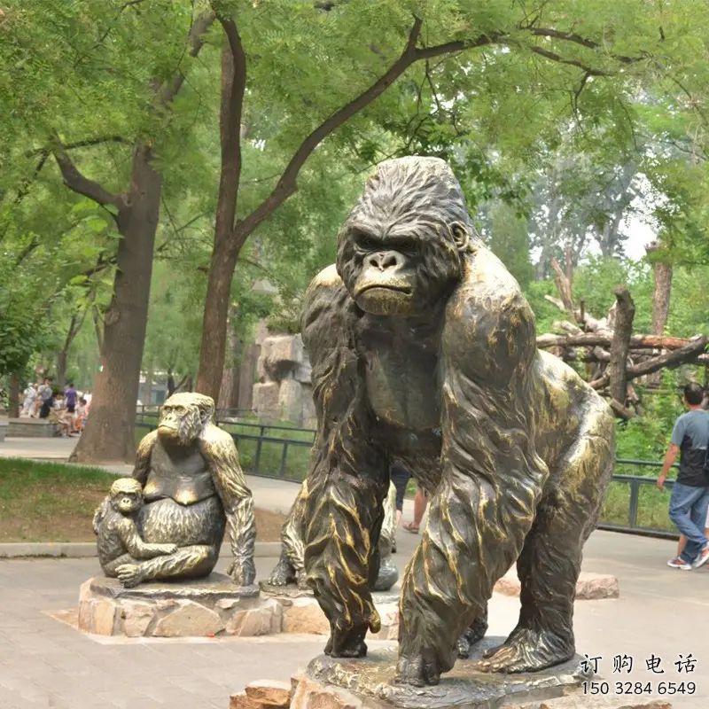 福建校園猩猩雕塑，可愛題材，噴漆工藝