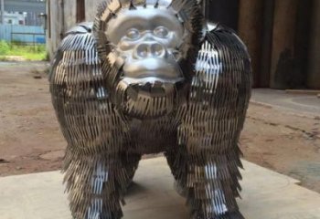 浙江庭院猩猩雕塑，動(dòng)物主題，拉絲工藝