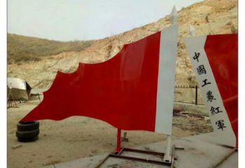 供應(yīng)房地產(chǎn)紅旗雕塑廠家，革命黨建雕塑，烤漆工藝