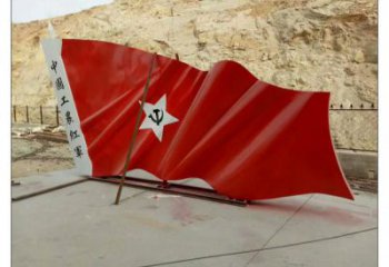 指用景區(qū)紅旗雕塑，戶外革命雕塑，鐵藝材質(zhì)