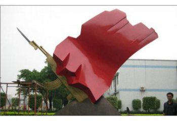 預用校園紅旗雕塑廠，拉絲黨建雕塑，抽象主題