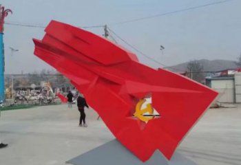 售樓部黨徽雕塑生產(chǎn)商，戶外景觀雕塑，烤漆題材