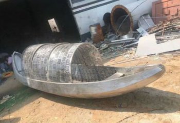 室內(nèi)景觀雕塑加工廠，拉絲帆船雕塑，抽象效果