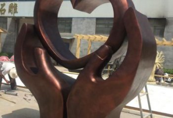 房地產(chǎn)愛(ài)心雕塑制作廠家 現(xiàn)代愛(ài)情雕塑 幾何雕塑效果