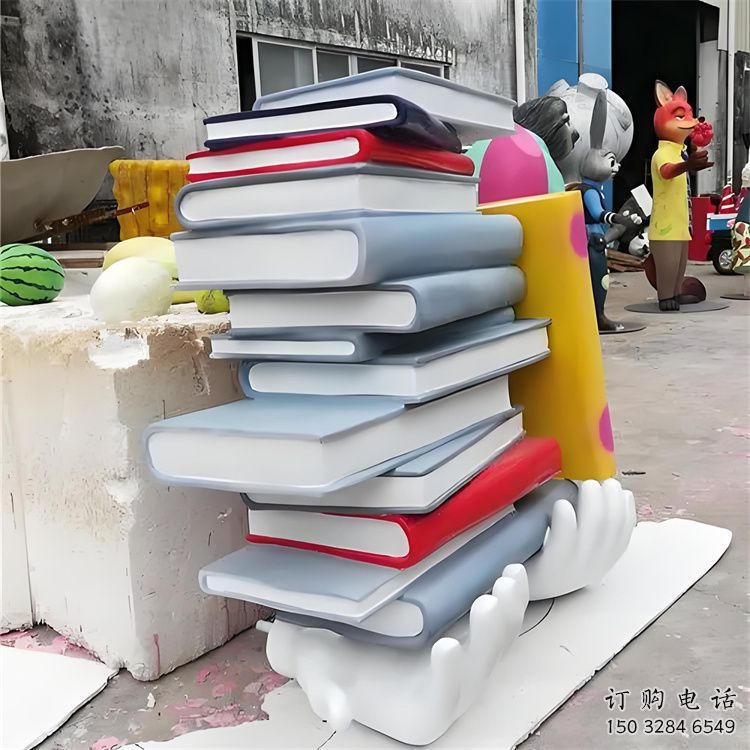 書雕塑廠家，重疊造型結(jié)構(gòu)，公園戶外不銹鋼雕塑 (3)