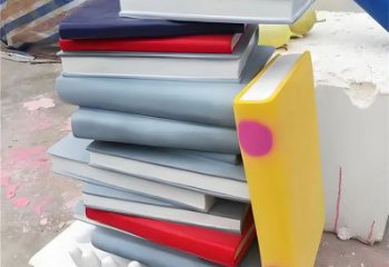 書雕塑廠家，重疊造型結(jié)構(gòu)，公園戶外不銹鋼雕塑 (1)