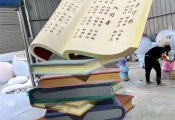 書雕塑廠家，重疊造型結構，公園戶外不銹鋼雕塑 (6)