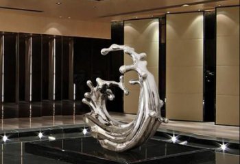 房地產(chǎn)浪花雕塑廠家制作 現(xiàn)代海浪雕塑 幾何波浪雕塑