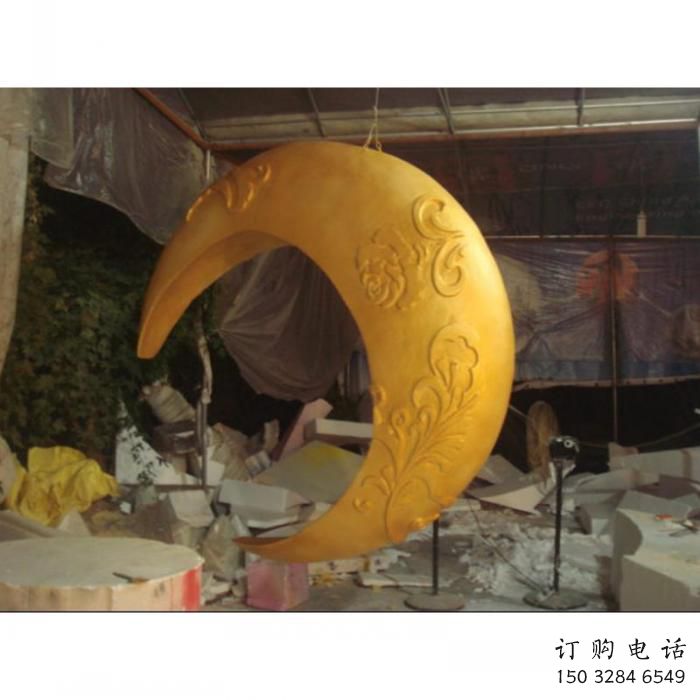 景區(qū)月亮雕塑加工廠家，鍍金歐式雕塑，鐵藝材質(zhì)