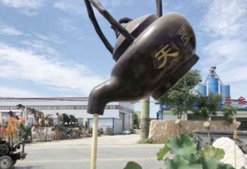 預定創(chuàng)意天壺雕塑 啞光懸空雕塑 公園流水雕塑