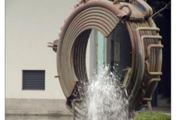 旱地噴泉雕塑，抽象圓環(huán)水景理念