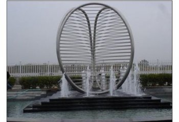 噴泉圓環(huán)雕塑，水景藝術(shù)結(jié)構(gòu)，旱地水景噴泉雕塑
