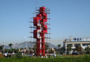 古文字雕塑精選，陸地?cái)[件，不銹鋼古文字雕塑生產(chǎn)廠家