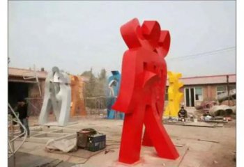 甲骨文雕塑觀賞型，公園小品，不銹鋼甲骨文雕塑常用