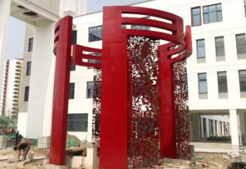 房地產(chǎn)大門雕塑，創(chuàng)意設計不銹鋼大門雕塑