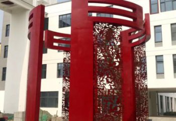 鏤空門套雕塑，烤漆工藝，不銹鋼鏤空門套雕塑
