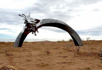 彩虹拱門雕塑，地標(biāo)景觀雕塑，不銹鋼彩虹拱門雕塑