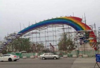 祥云大門雕塑，城市地標(biāo)建筑，不銹鋼祥云大門雕塑