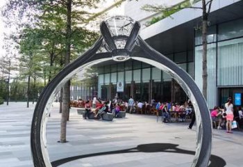 戒指門套雕塑,公園景觀雕塑，不銹鋼拱門雕塑廠家
