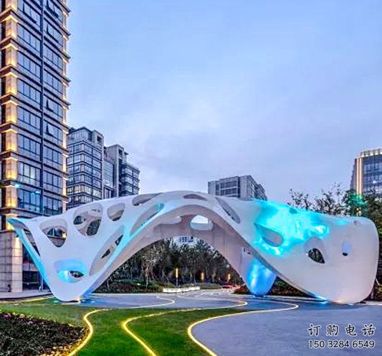 抽象美學景觀不銹鋼廊架雕塑 抽象美學景觀不銹鋼廊架雕塑