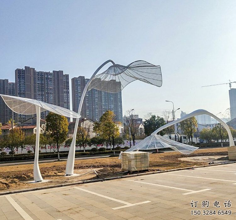 花型廊架雕塑，不銹鋼景觀廊架雕塑小品