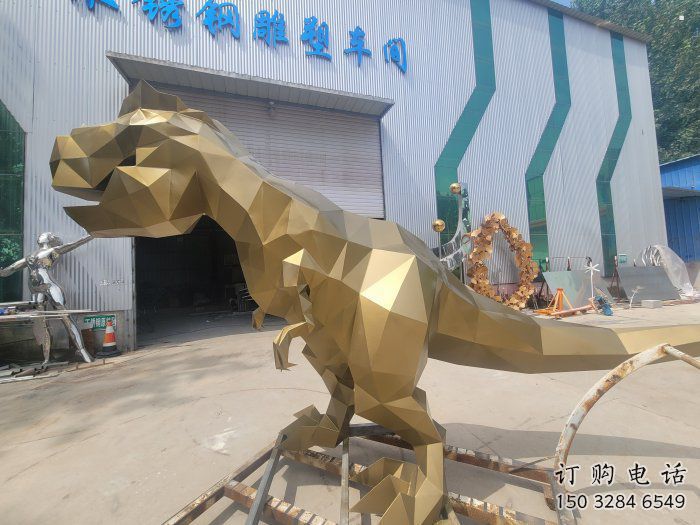 景觀恐龍雕塑優(yōu)選，陸地?cái)[件，藝術(shù)幾何恐龍雕塑供應(yīng)