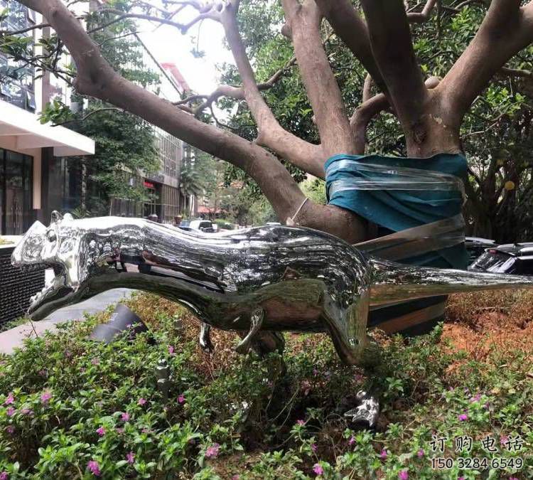 恐龍雕塑供需，圓雕系列，鏡面恐龍雕塑制造商
