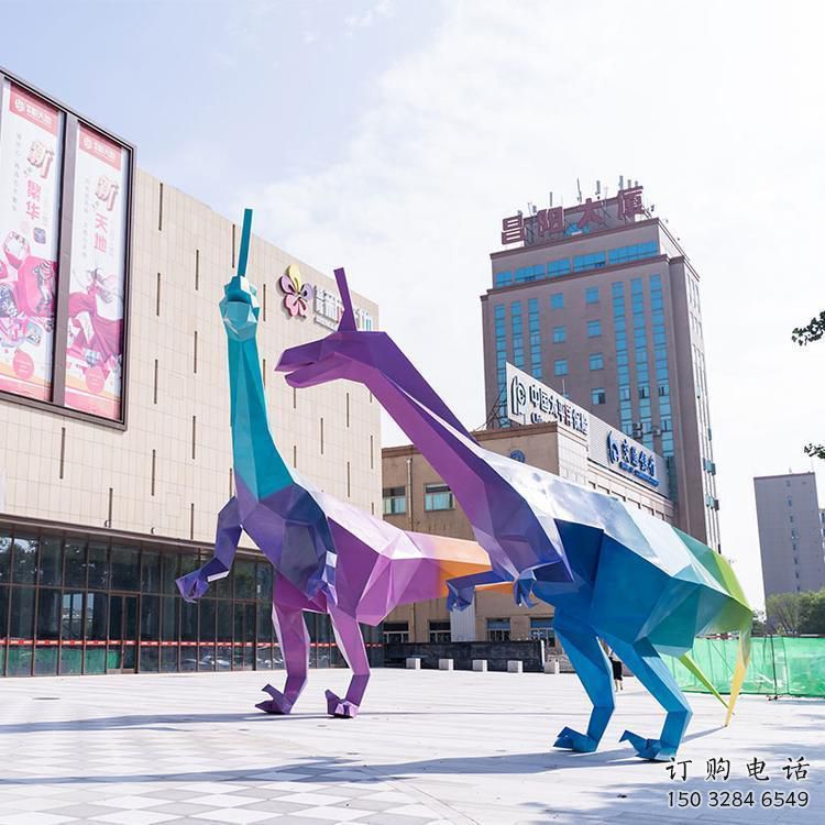公共恐龍雕塑訂做，城市裝飾，景觀烤漆恐龍雕塑展品