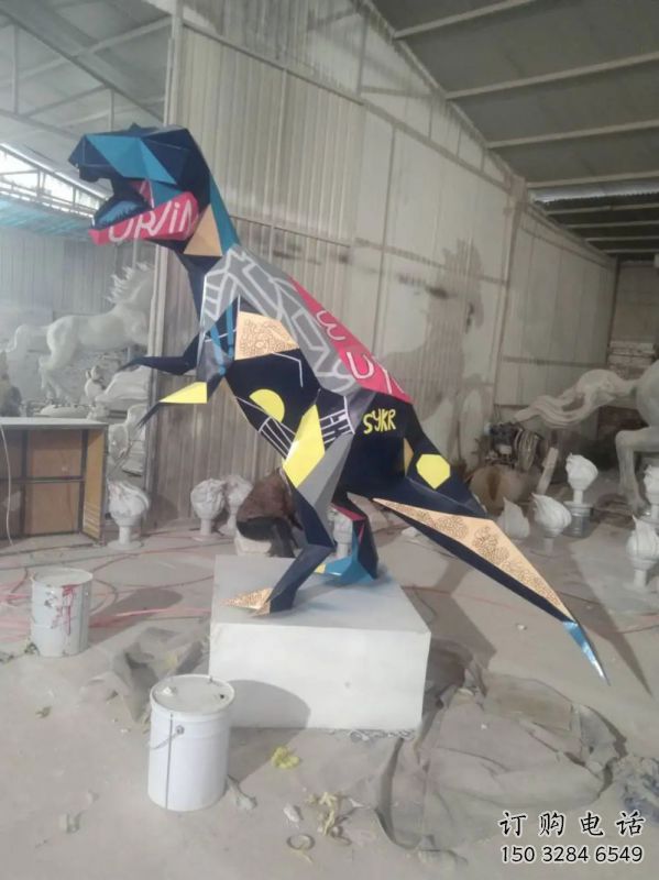 社區(qū)恐龍雕塑常用，景觀概念，烤漆恐龍雕塑展品