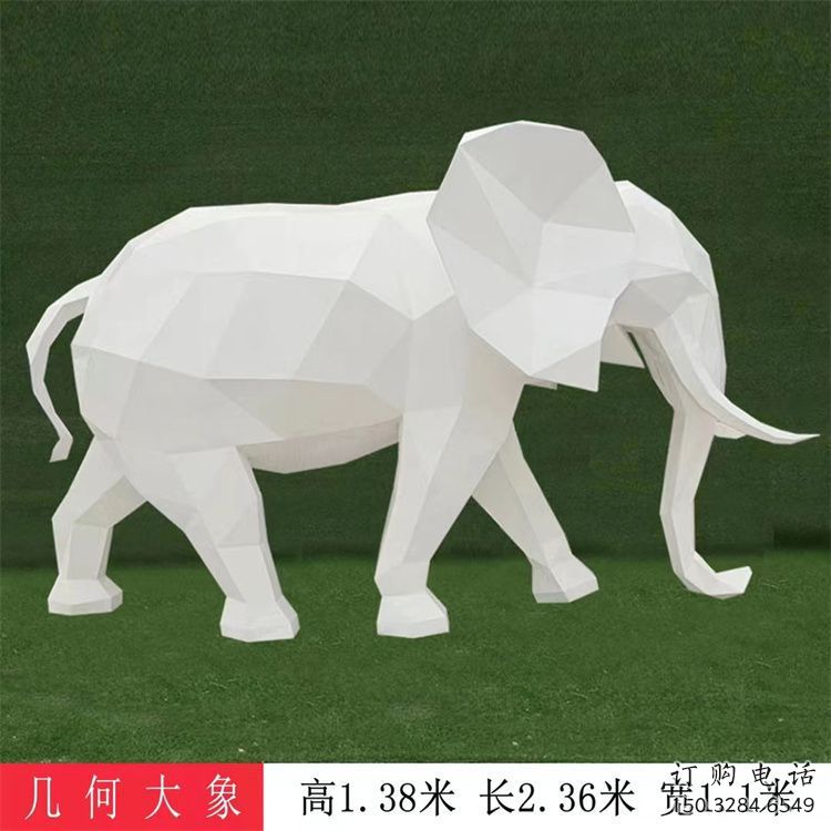 大象雕塑工廠選用，街道標(biāo)識(shí)，j幾何大象雕塑制作